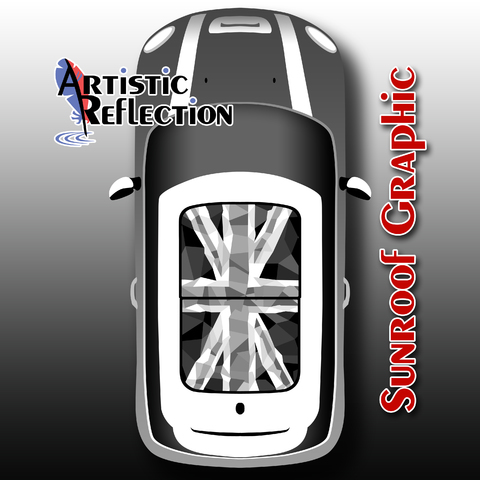 Black Jack Fragmented Sunroof Graphic for MINI Cooper Product Page