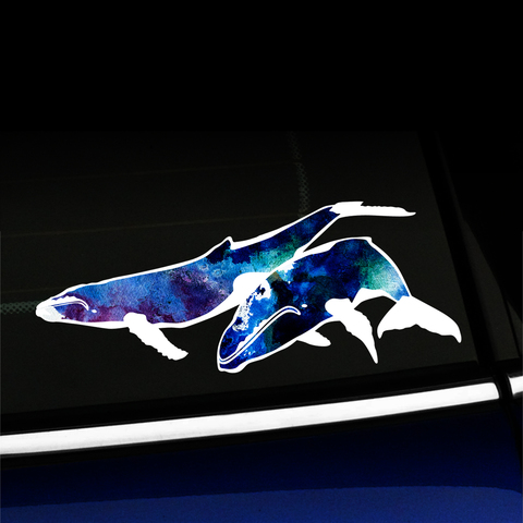 Watercolor Humpback Whales - Full-color Vinyl Sticker Product Page