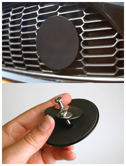 mini cooper grill badge holder